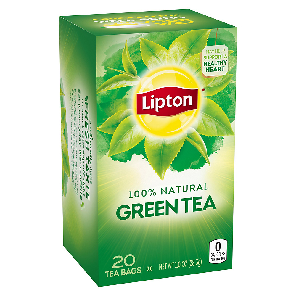 Calories in Lipton 100% Natural Green Tea Bags, 20 ct