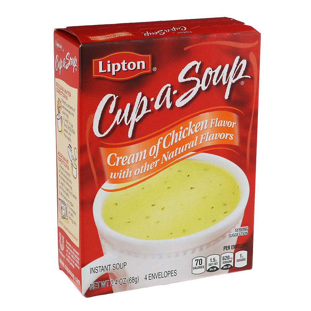 Calories in Lipton Cup-a-Soup Instant Soup Mix Cream of Chicken, 2.4 oz