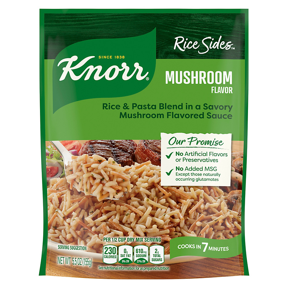 Calories in Knorr Rice Sides Mushroom Flavor Rice, 5.5 oz