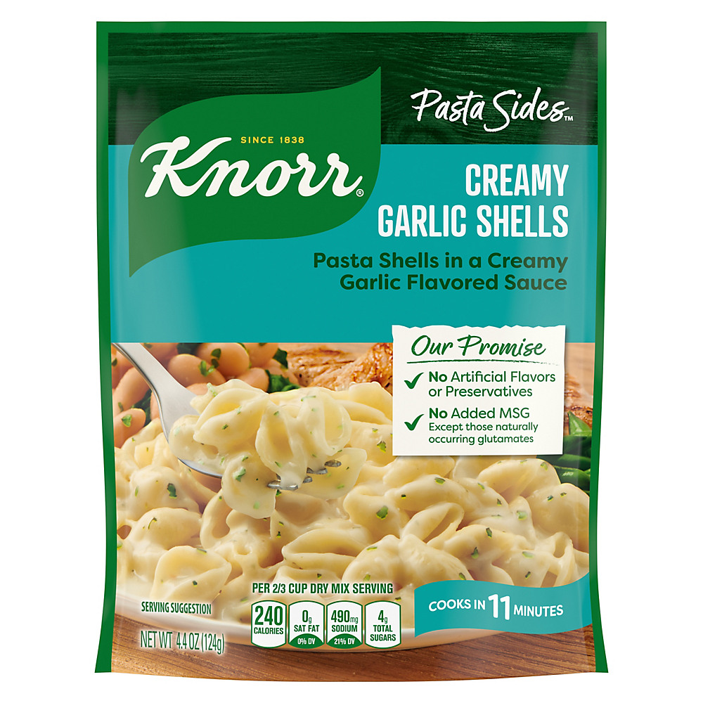 Calories in Knorr Italian Sides Pasta Side Dish Creamy Garlic Shells, 4.4 oz