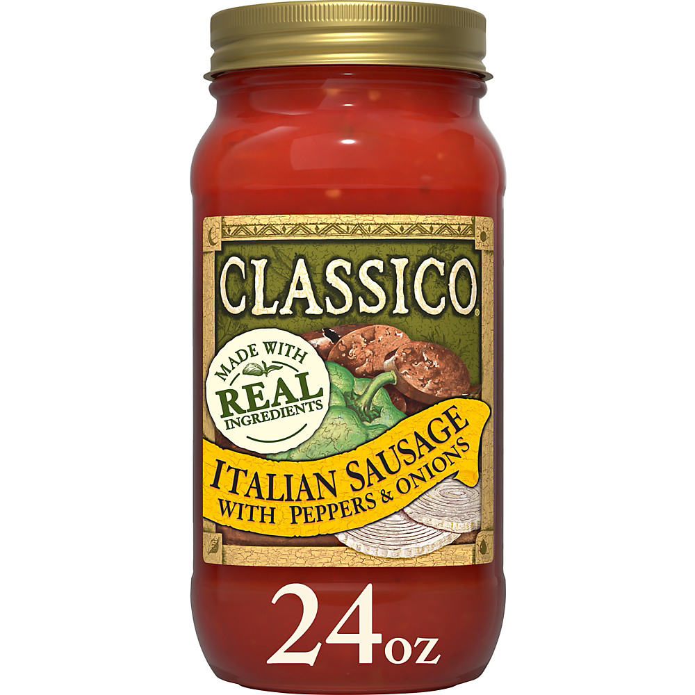 Calories in Classico Italian Sausage with Peppers & Onions Pasta Sauce, 24 oz