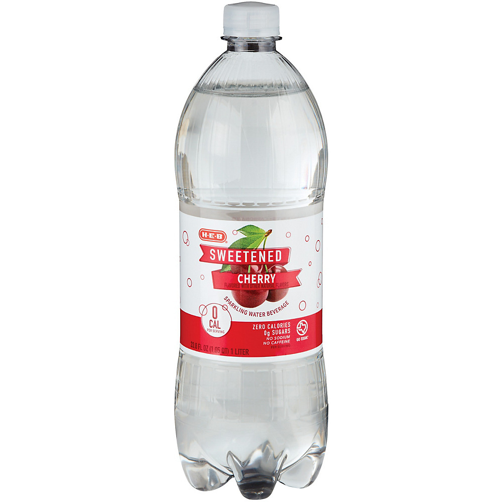 Calories in H-E-B Sweetened Cherry Sparkling Water Beverage, 1 L
