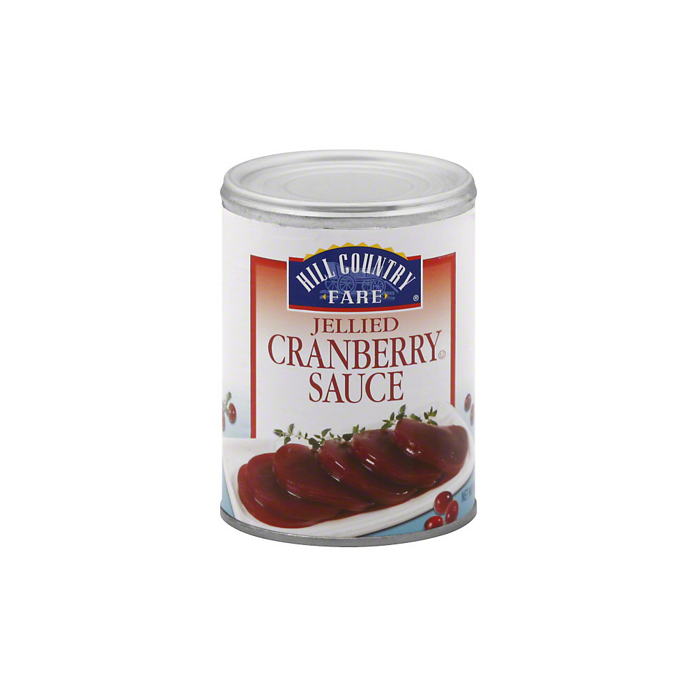 Calories in Hill Country Fare Jellied Cranberry Sauce, 14 oz