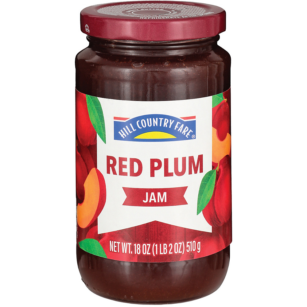 Calories in Hill Country Fare Red Plum Jam, 18 oz