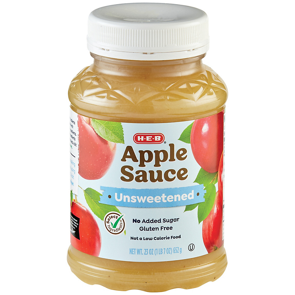 Calories in H-E-B Select Ingredients Unsweetened Apple Sauce, 23 oz