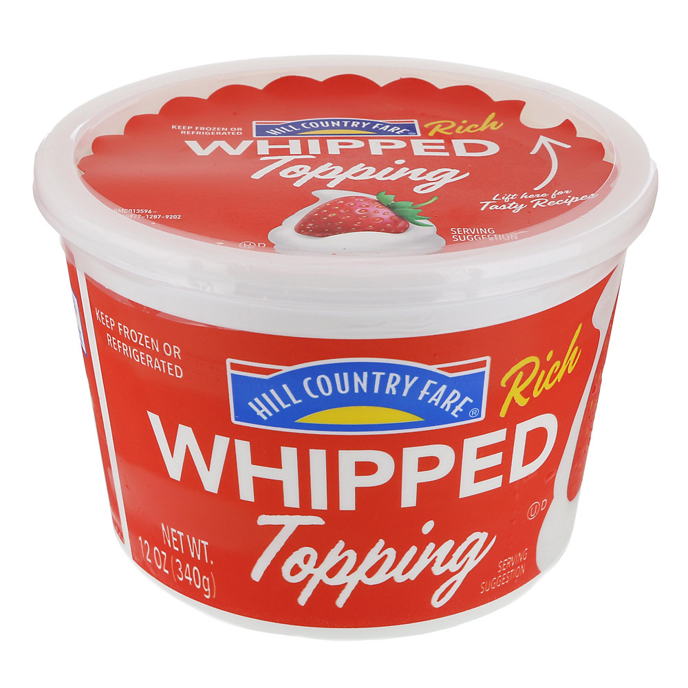 Calories in Hill Country Fare Rich Whipped Topping, 12 oz