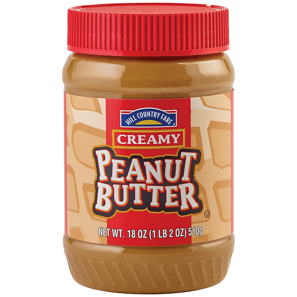 Calories in Hill Country Fare Creamy Peanut Butter, 18 oz