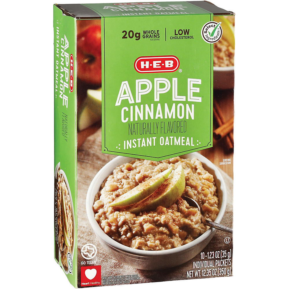 Calories in H-E-B Select Ingredients Apples & Cinnamon Instant Oatmeal, 10 ct