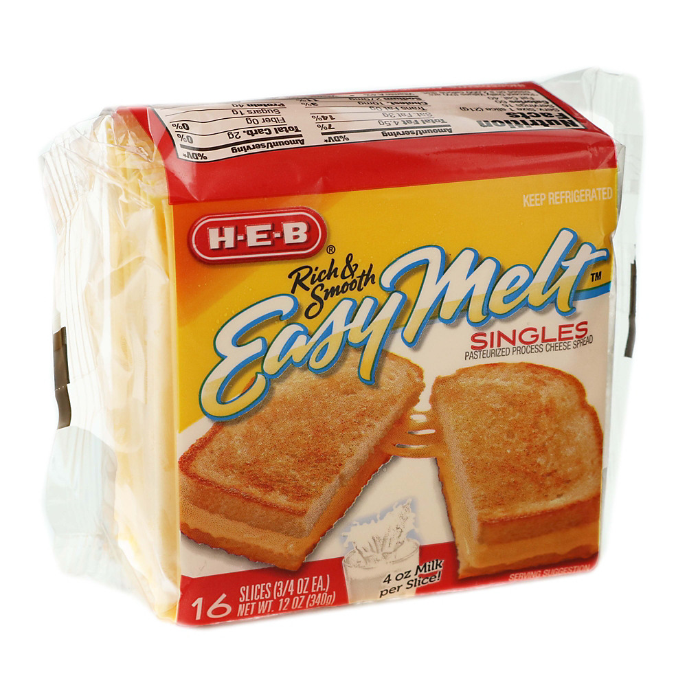 Calories in H-E-B Easy Melt Cheese Slices, 16 ct