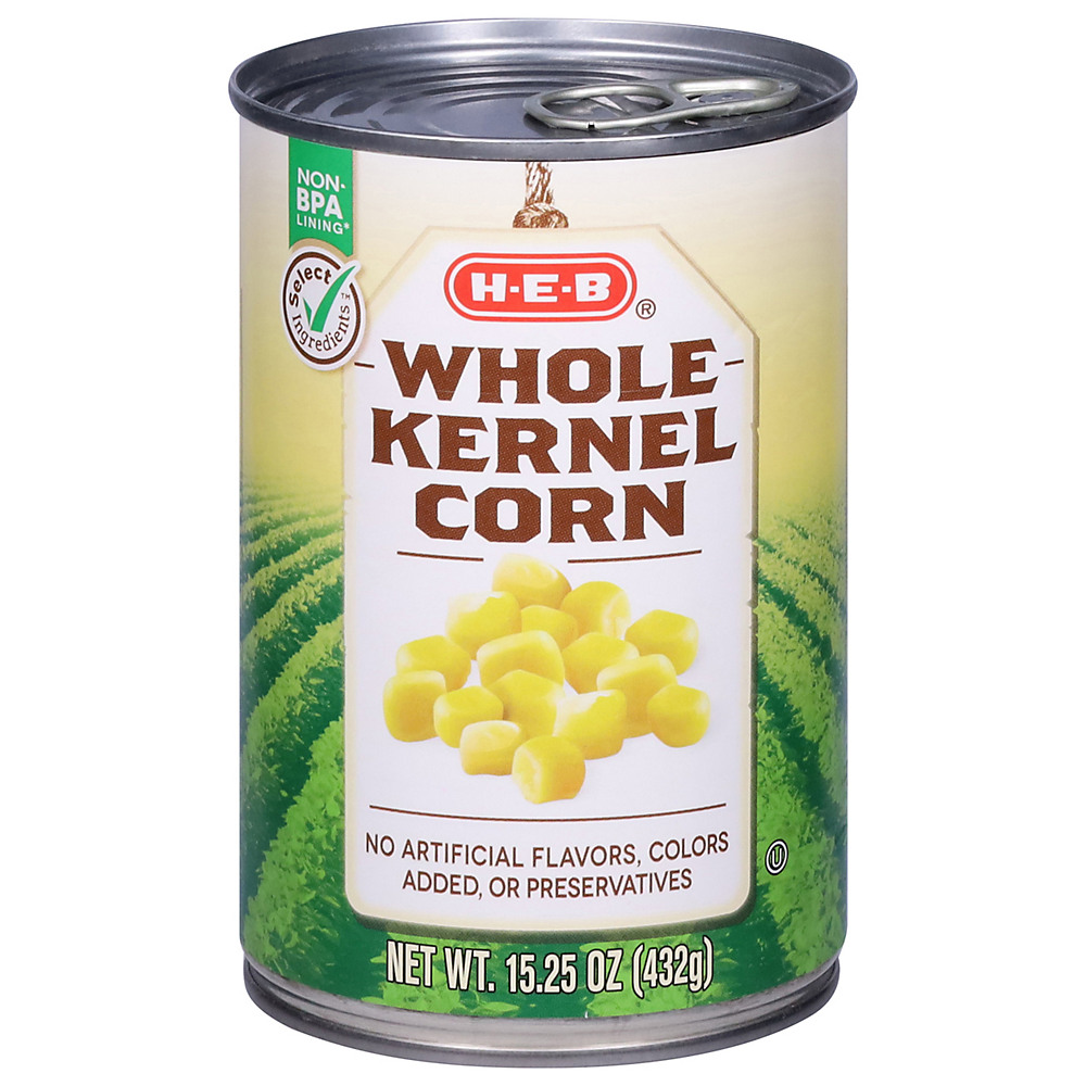 Calories in H-E-B Select Ingredients Whole Kernel Corn, 15.25 oz