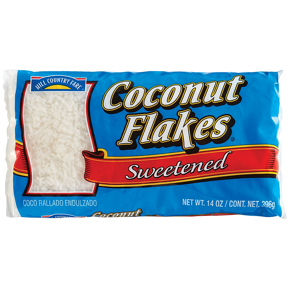 Calories in Hill Country Fare Sweetened Coconut Flakes, 14 oz