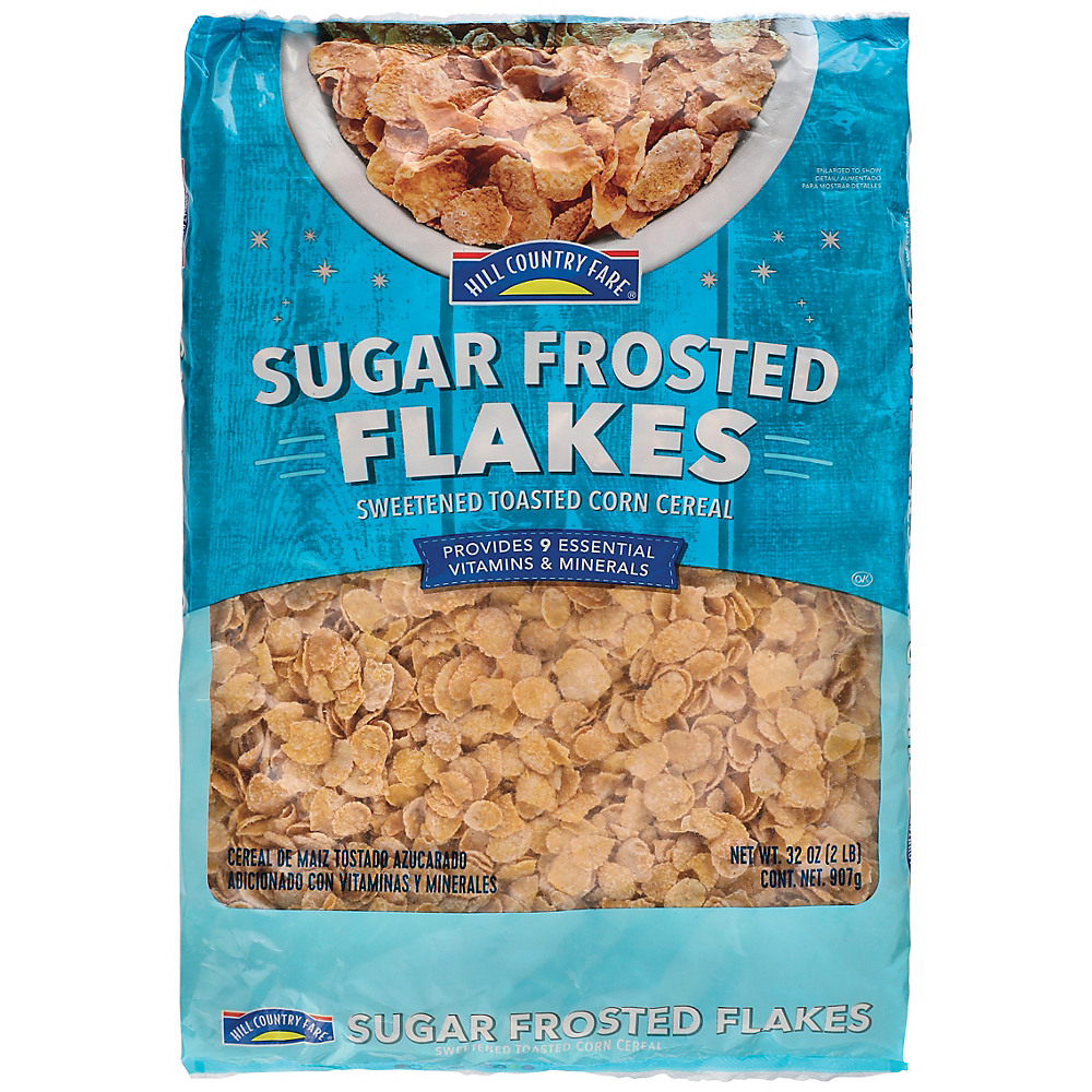 Calories in Hill Country Fare Sugar Frosted Flakes Cereal, 32 oz