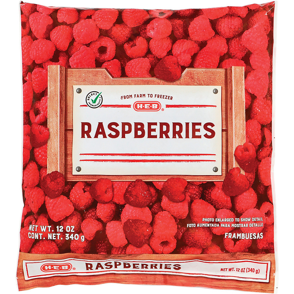 Calories in H-E-B No Sugar Added Red Raspberries, 12 oz