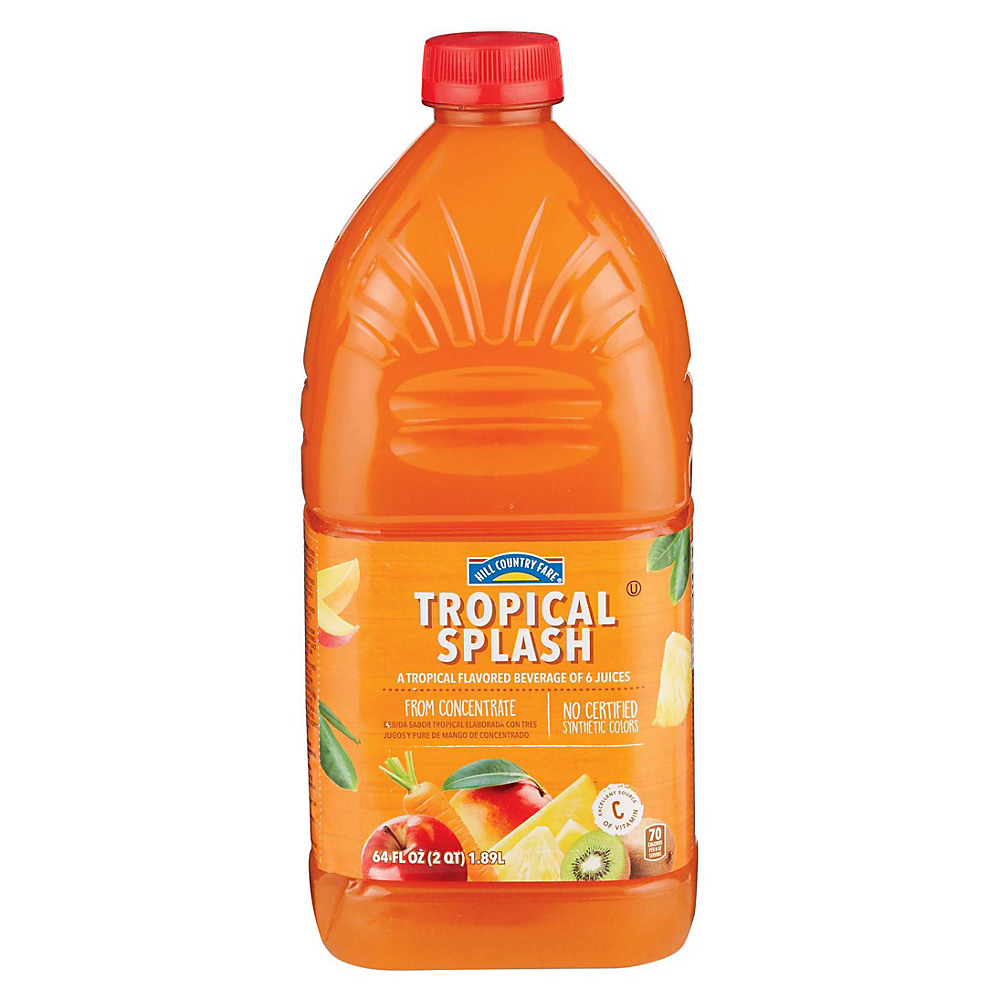 Calories in Hill Country Fare Tropical Splash Juice, 64 oz