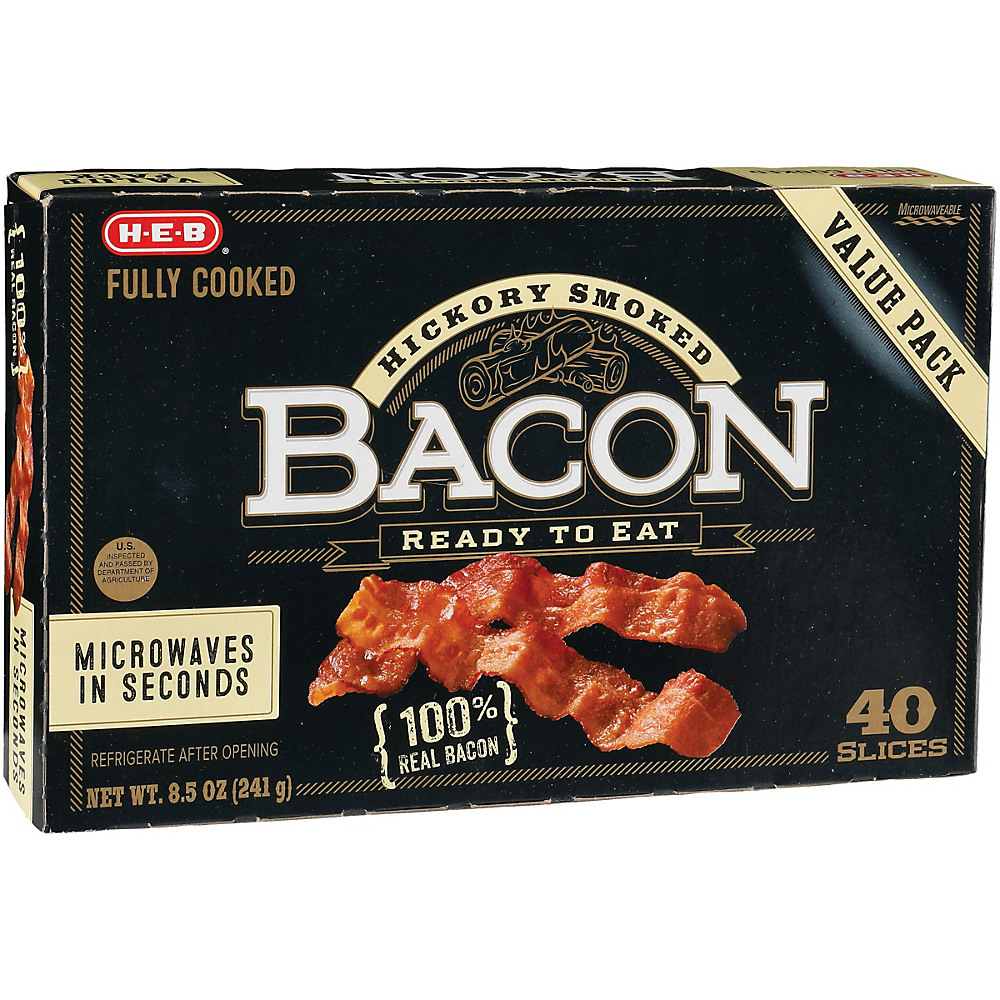Calories in H-E-B Fully Cooked Hickory Smoked Bacon, 40 ct