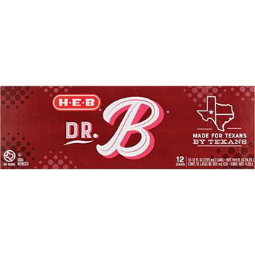 H-E-B Dr. B Soda 12 pk Cans, 12 oz