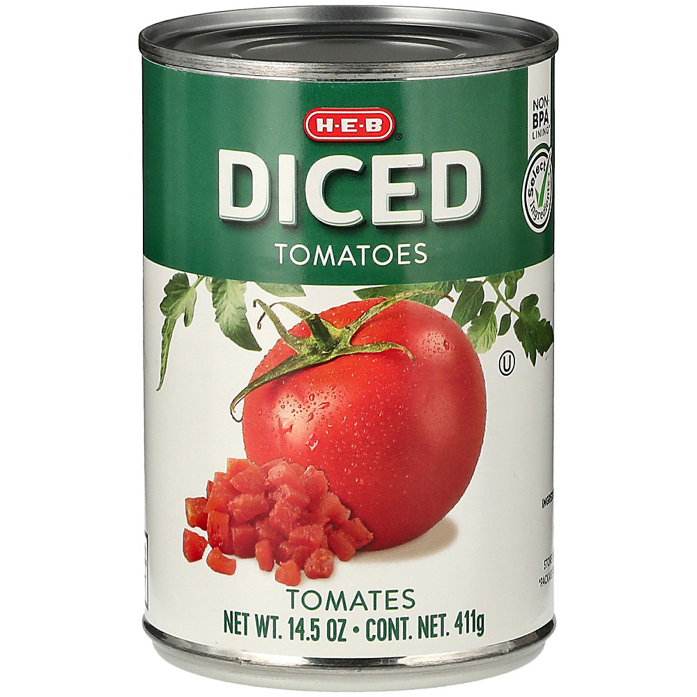 Calories in H-E-B Select Ingredients Diced Tomatoes, 14.5 oz