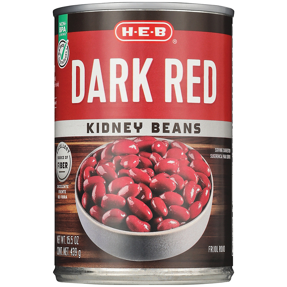 Calories in H-E-B Dark Red Kidney Beans, 15.5 oz