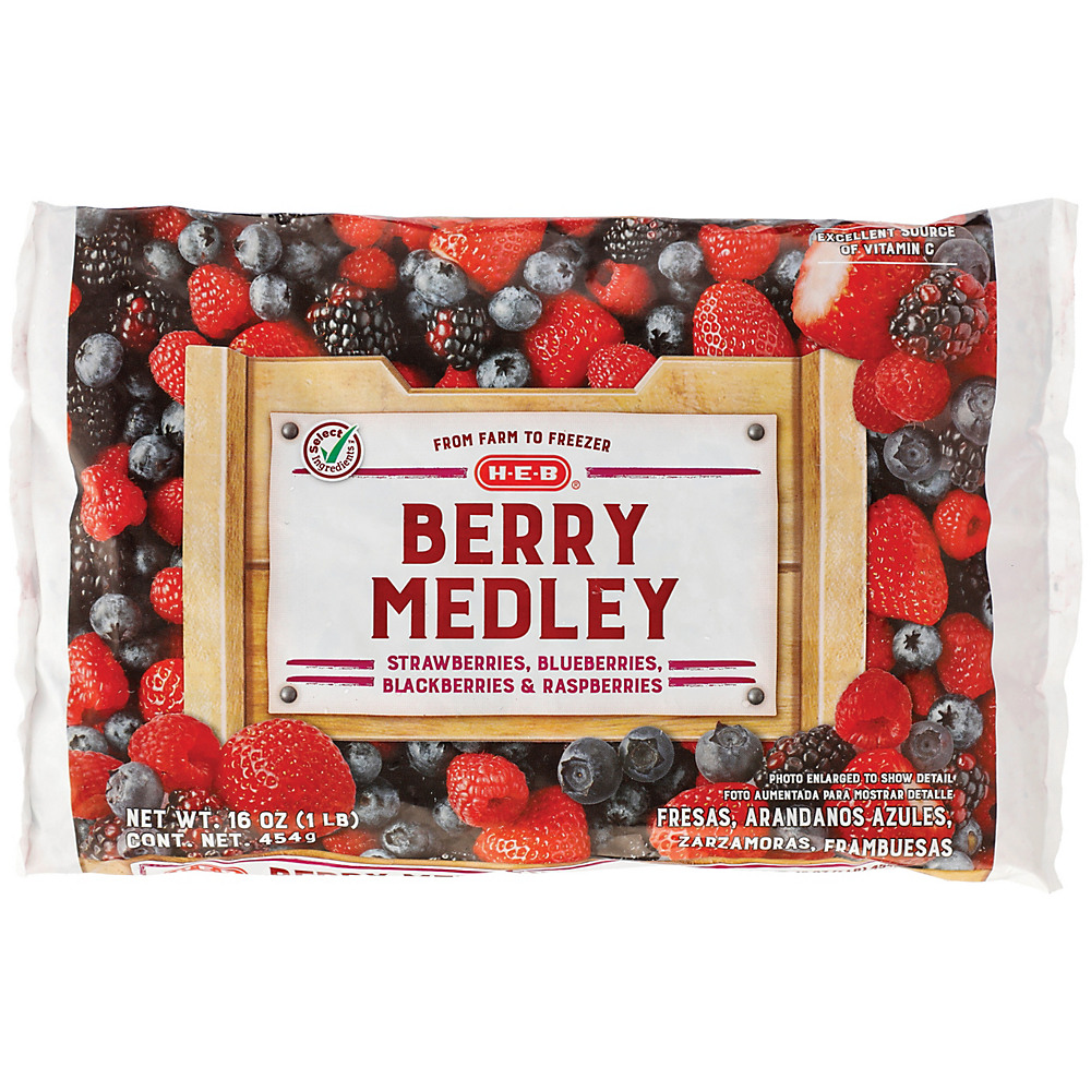 Calories in H-E-B No Sugar Added Berry Medley, 16 oz