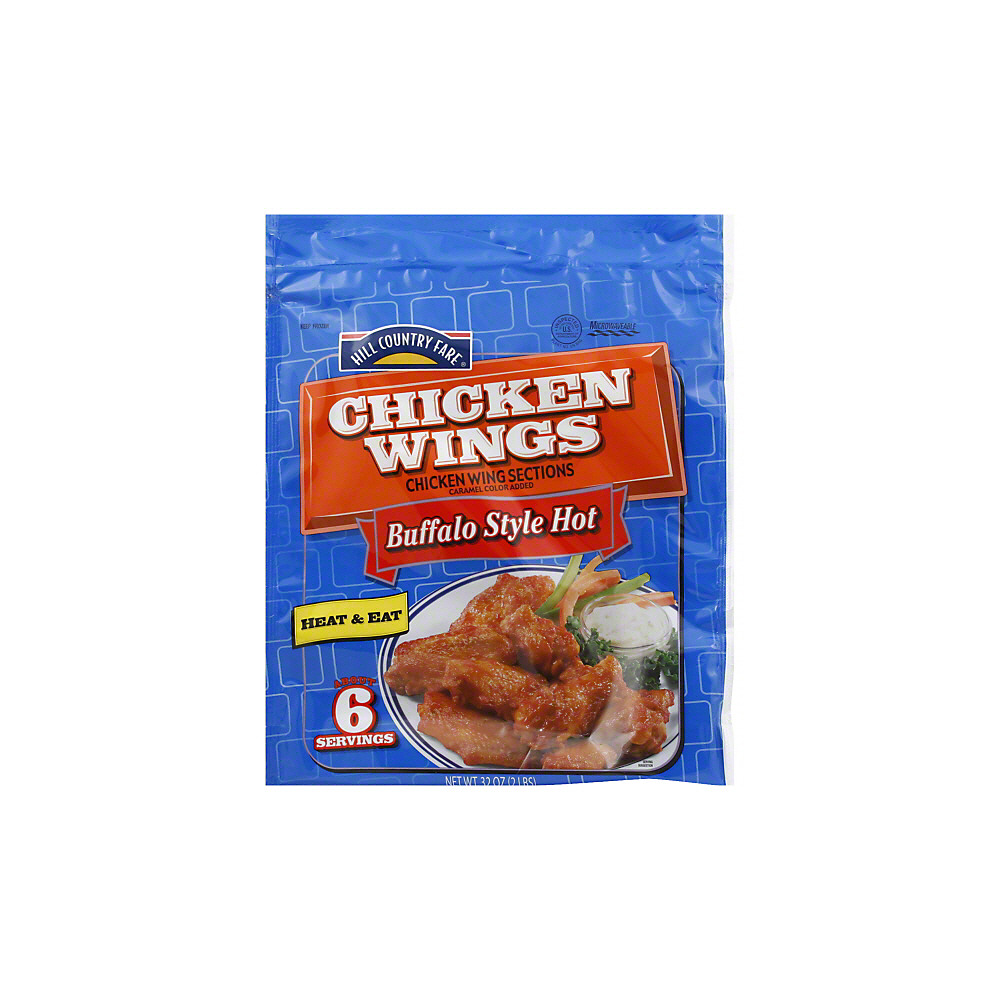 Calories in Hill Country Fare Buffalo Style Hot Chicken Wings, 2 lb bag