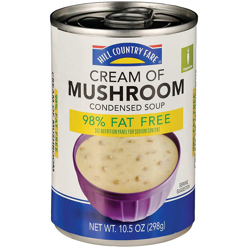 Calories in Hill Country Fare 98% Fat Free Condensed Cream of Mushroom Soup, 10.75 oz