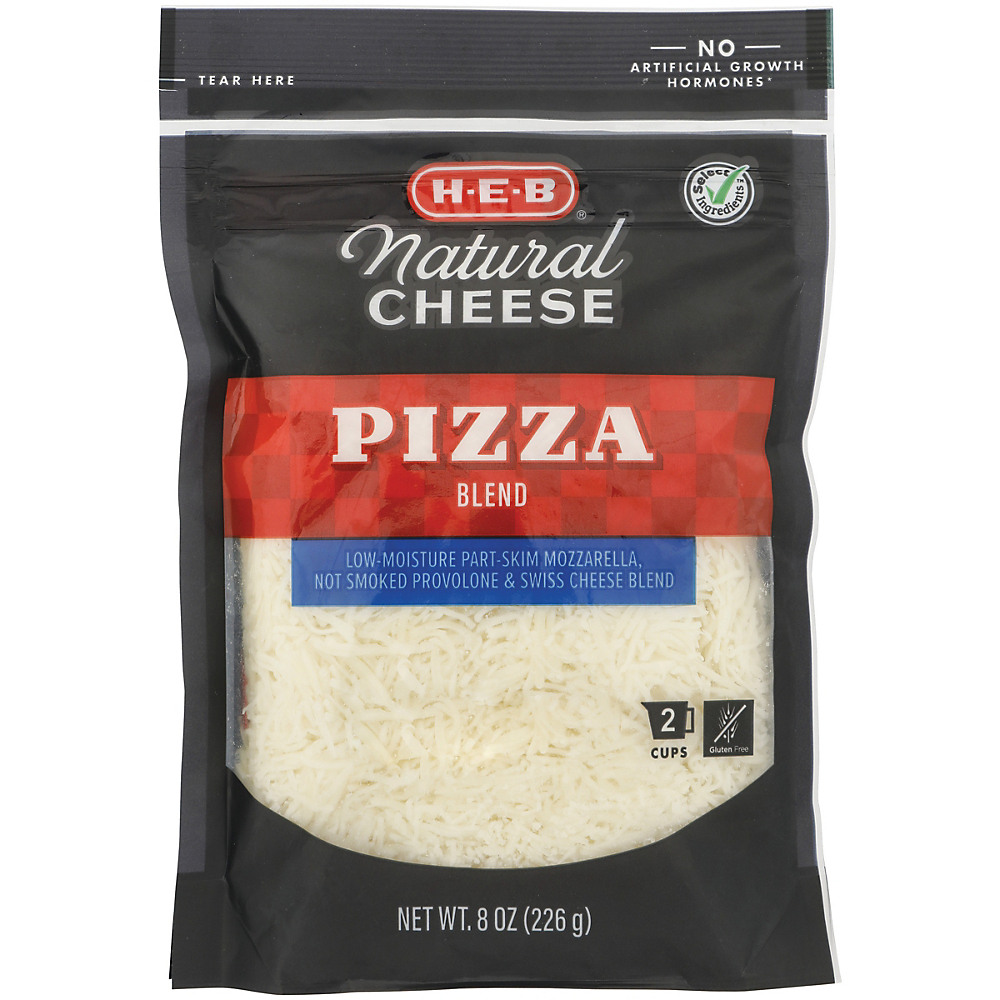 Calories in H-E-B Select Ingredients Pizza Blend Cheese, Shredded, 8 oz