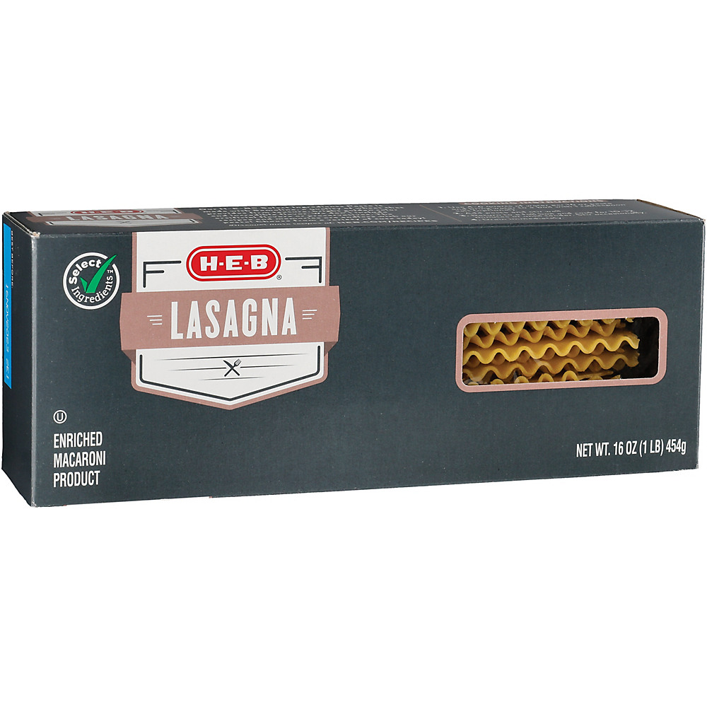 Calories in H-E-B Select Ingredients Lasagna, 16 oz