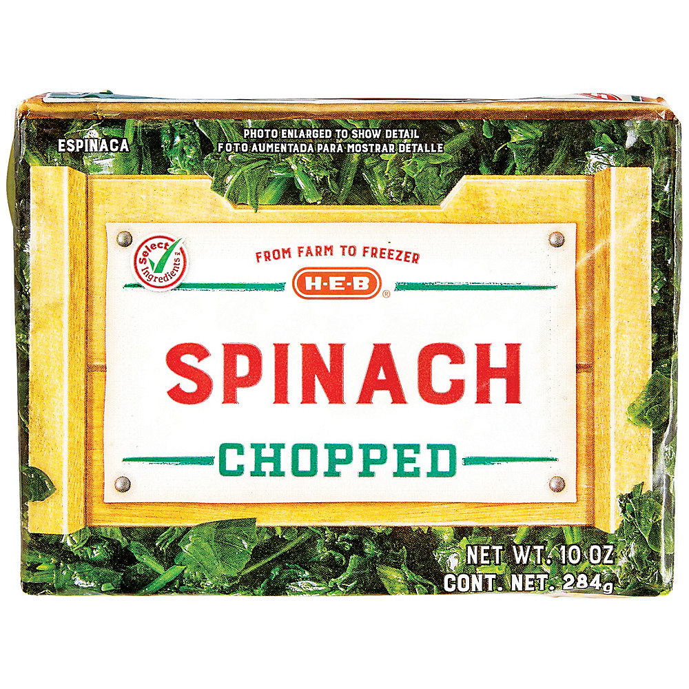Calories in H-E-B Select Ingredients Chopped Spinach, 10 oz