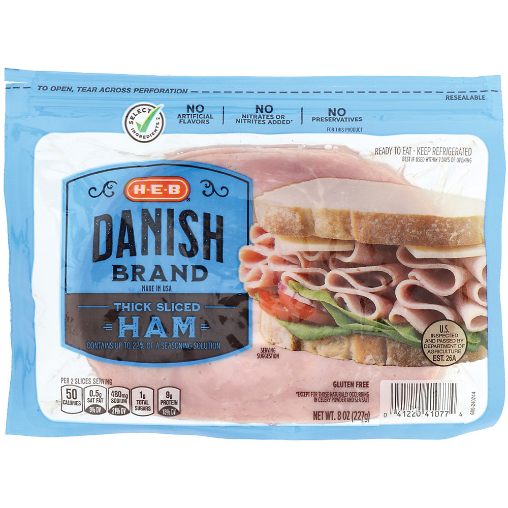 Calories in H-E-B Select Ingredients Danish Brand Ham, 8 oz