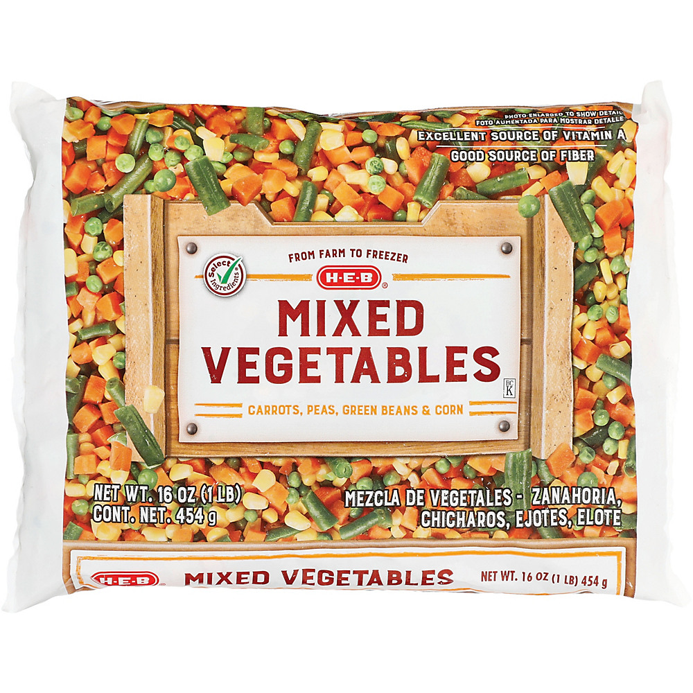 Calories in H-E-B Select Ingredients Mixed Vegetables, 16 oz