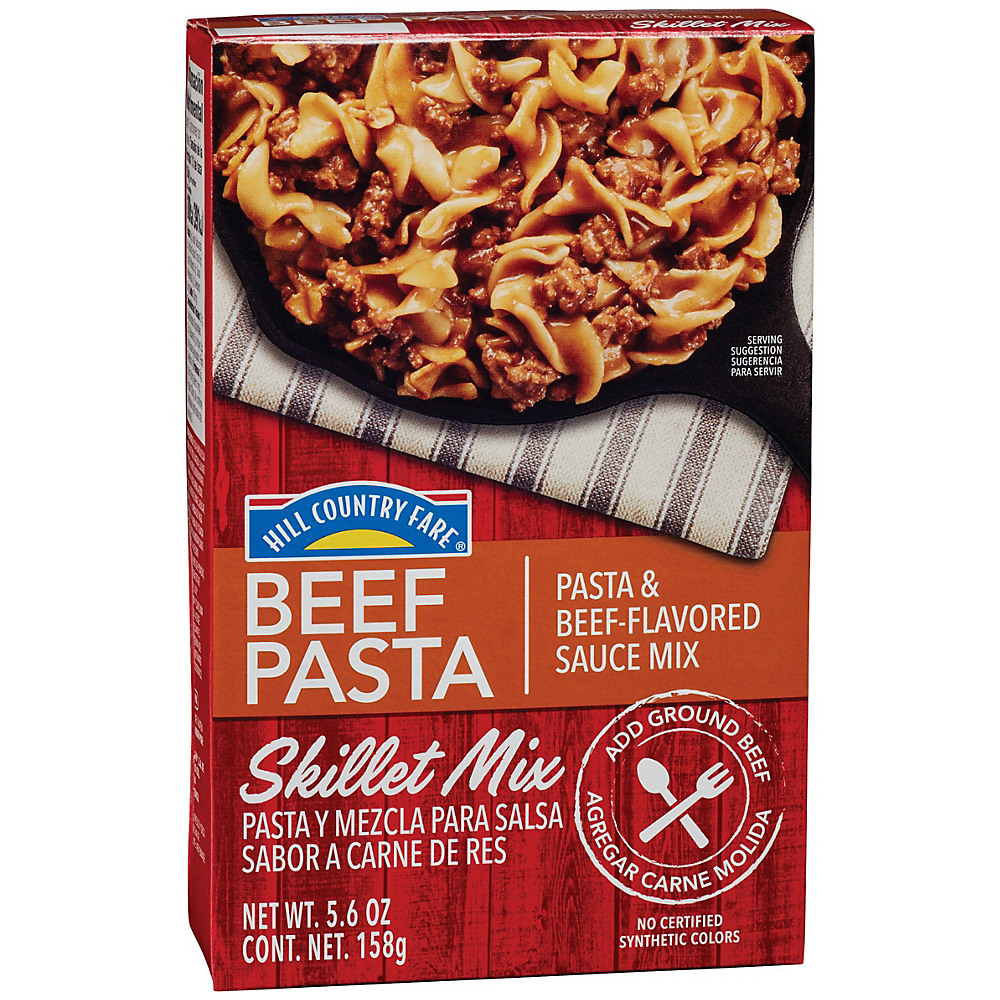 Calories in Hill Country Fare Beef Pasta Skillet Mix, 5.6 oz