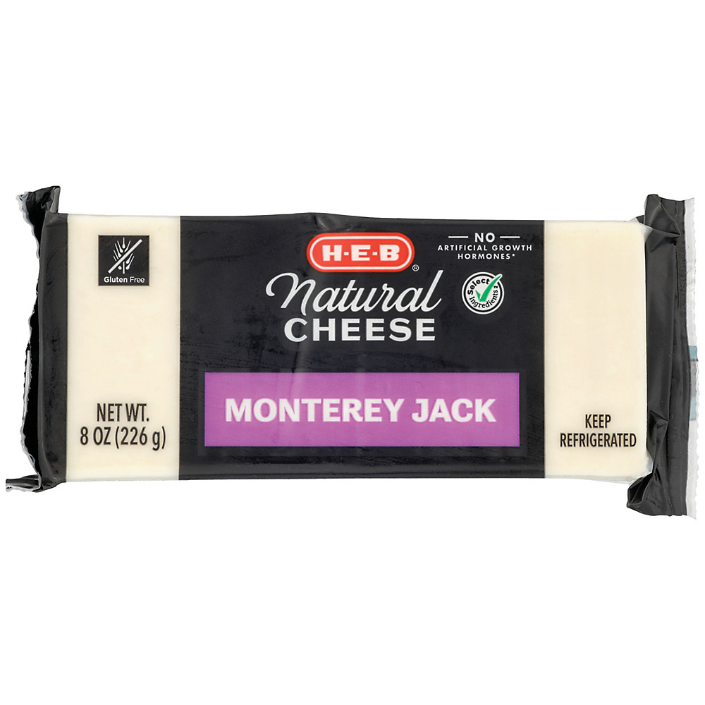 Calories in H-E-B Select Ingredients Monterey Jack Cheese, 8 oz