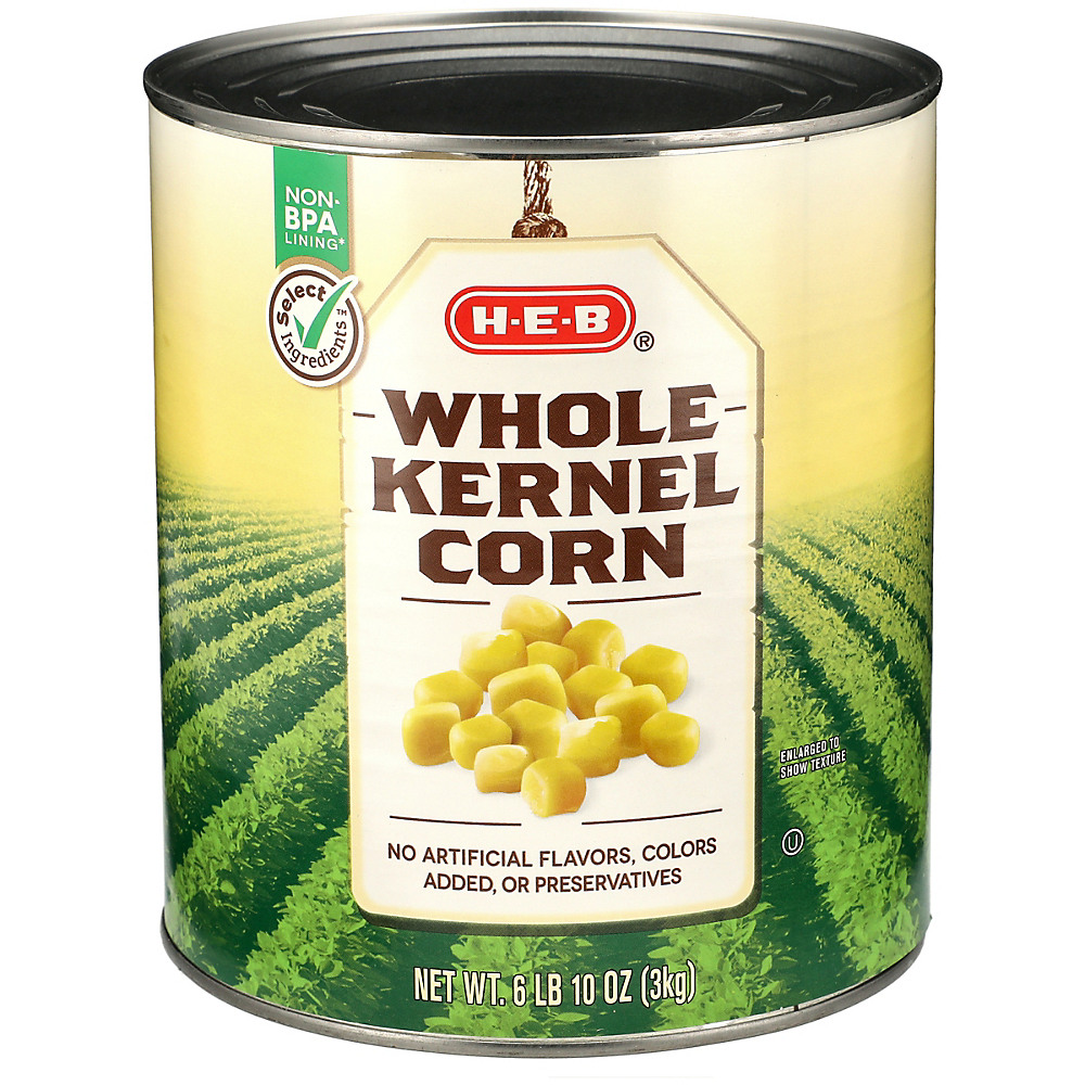 Calories in H-E-B Select Ingredients Whole Kernel Corn, 106 oz