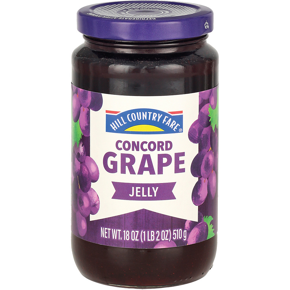 Calories in Hill Country Fare Concord Grape Jelly, 18 oz