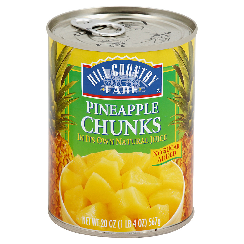 Calories in Hill Country Fare No Sugar Added Pineapple Chunks, 20 oz