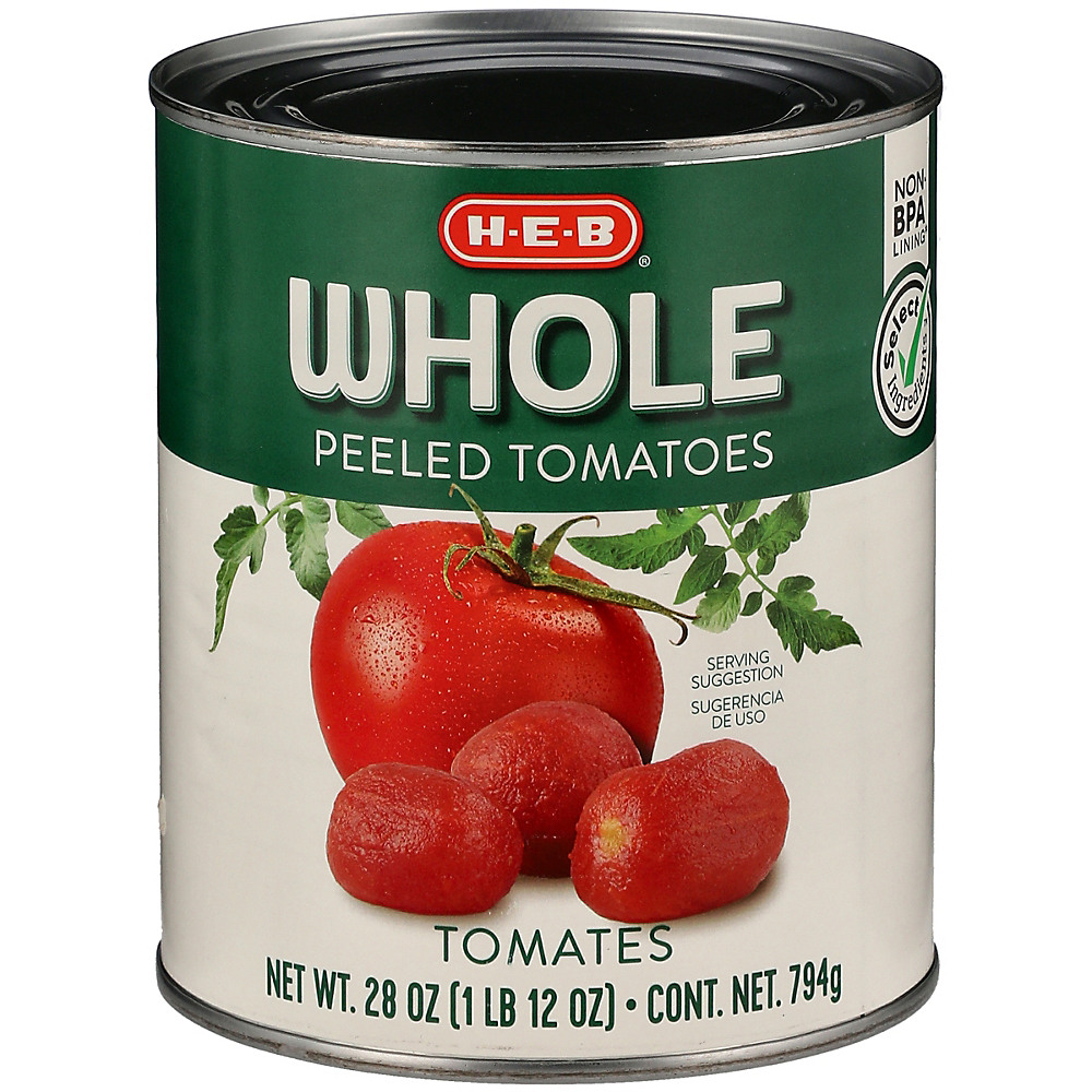 Calories in H-E-B Select Ingredients Peeled Whole Tomatoes, 28 oz