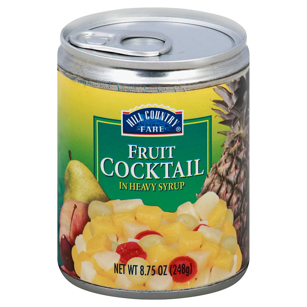Calories in Hill Country Fare Fruit Cocktail In Heavy Syrup, 8.75 oz