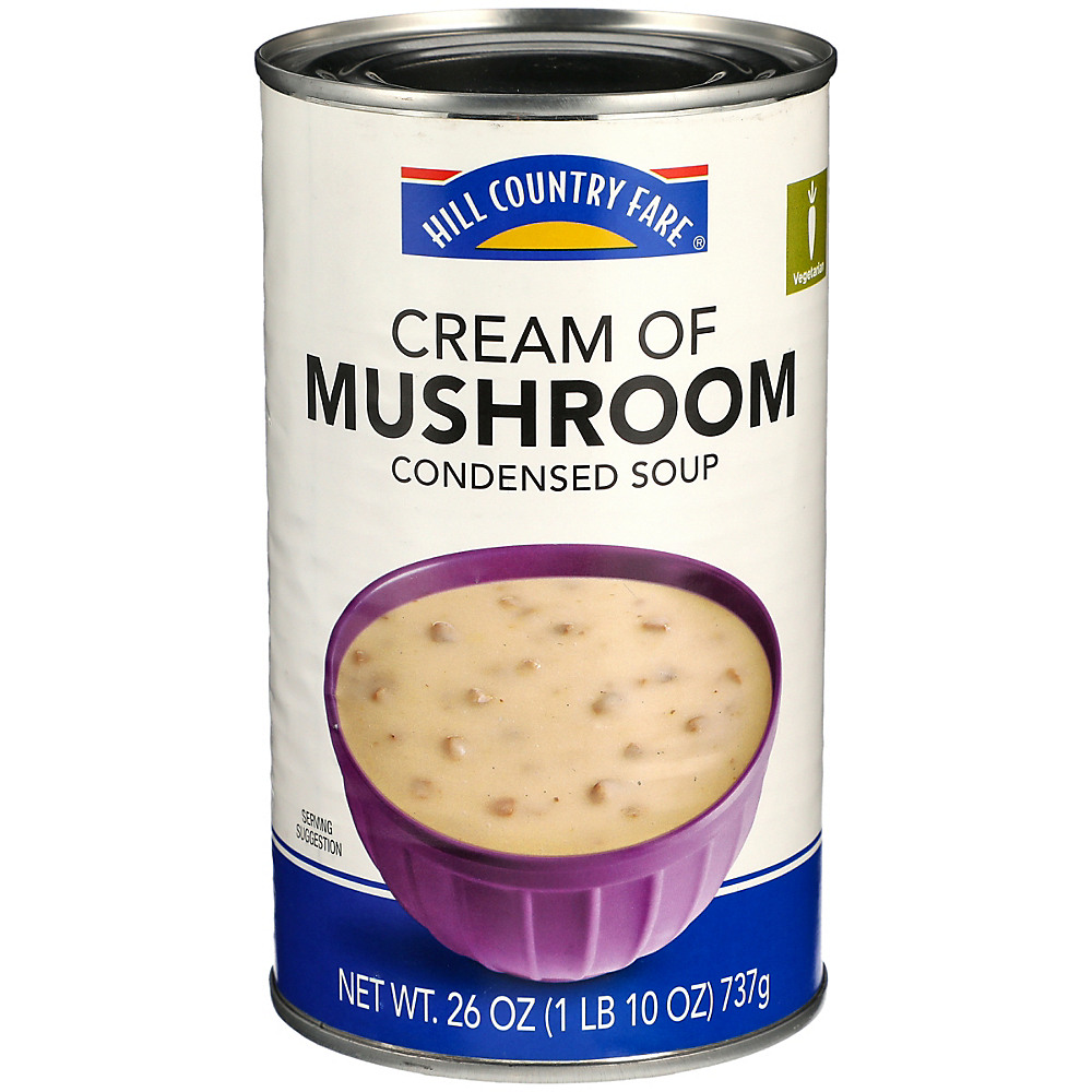 Calories in Hill Country Fare Cream of Mushroom Condensed Soup, 26 oz