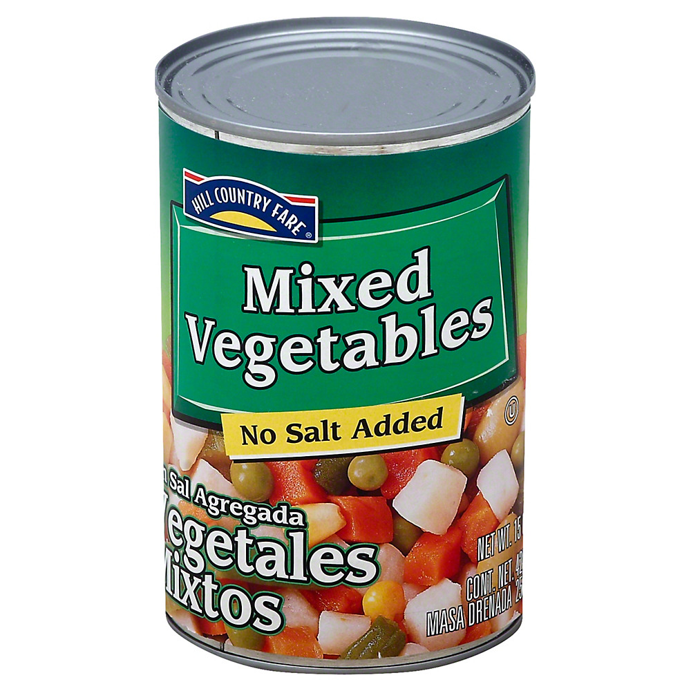 Calories in Hill Country Fare No Salt Added Mixed Vegetables, 15 oz
