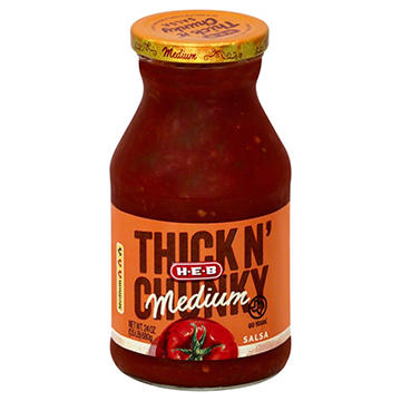 H-E-B Thick 'n Chunky Medium Salsa, 24 oz