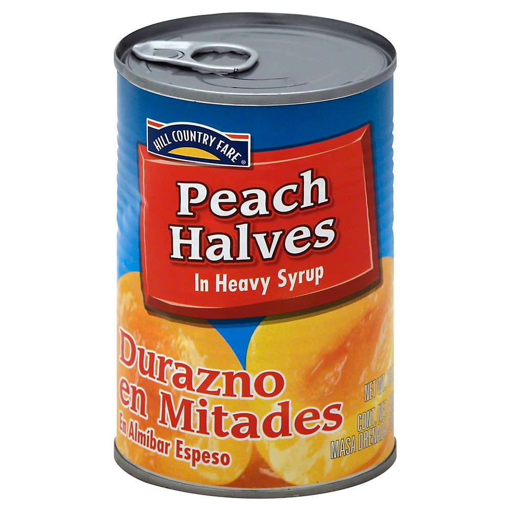 Calories in Hill Country Fare Yellow Cling Peach Halves in Heavy Syrup, 15.25 oz