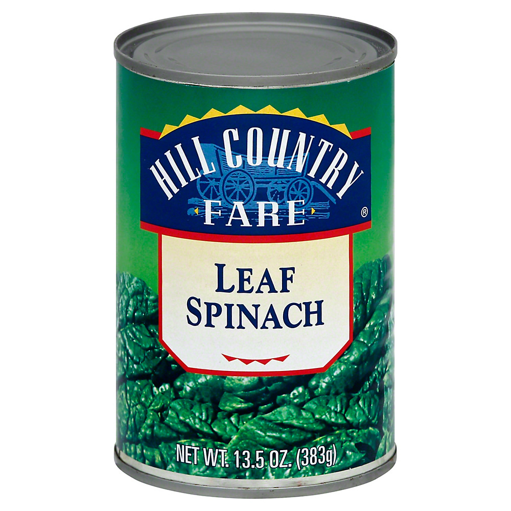 Calories in Hill Country Fare Leaf Spinach, 13.5 oz