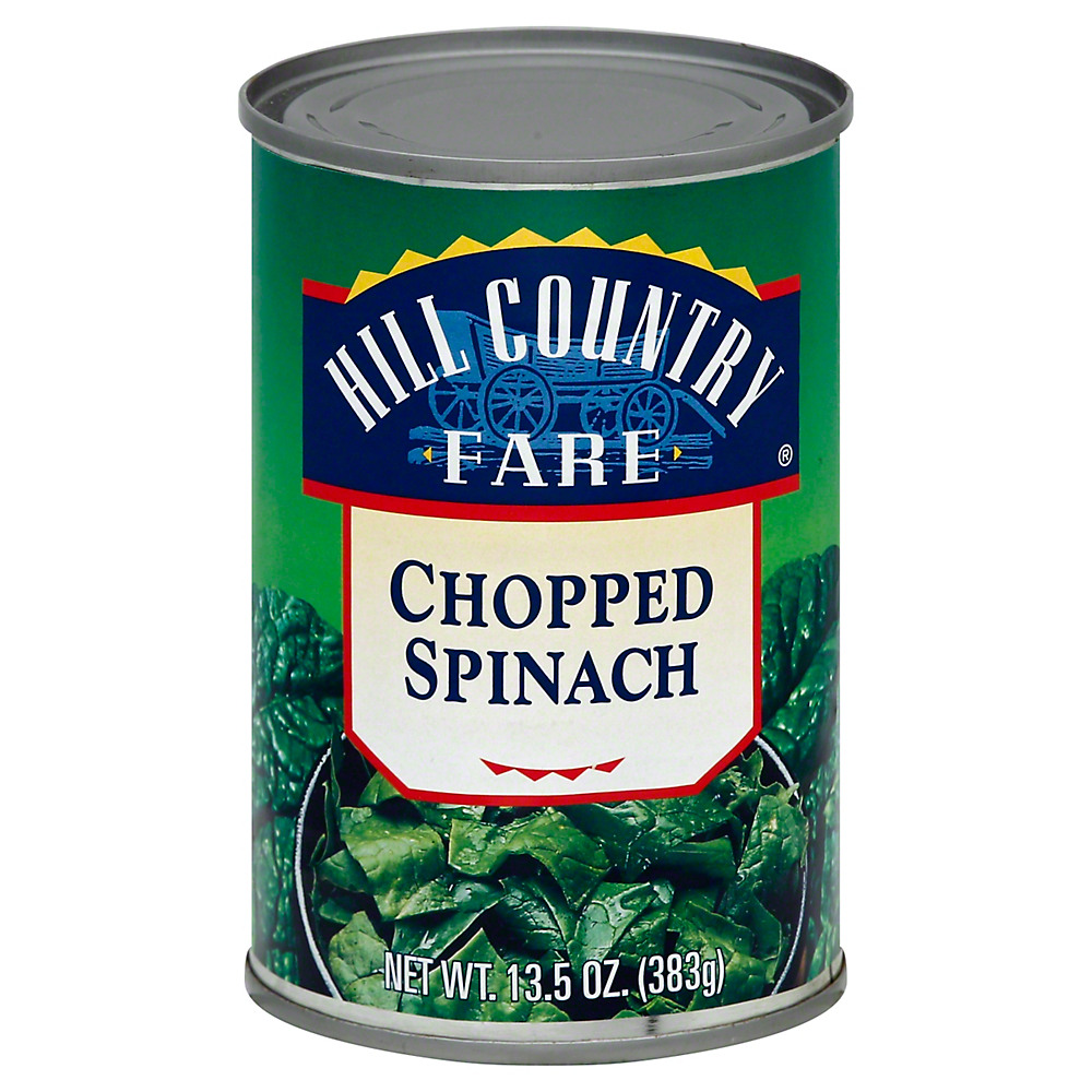 Calories in Hill Country Fare Chopped Spinach, 13.5 oz