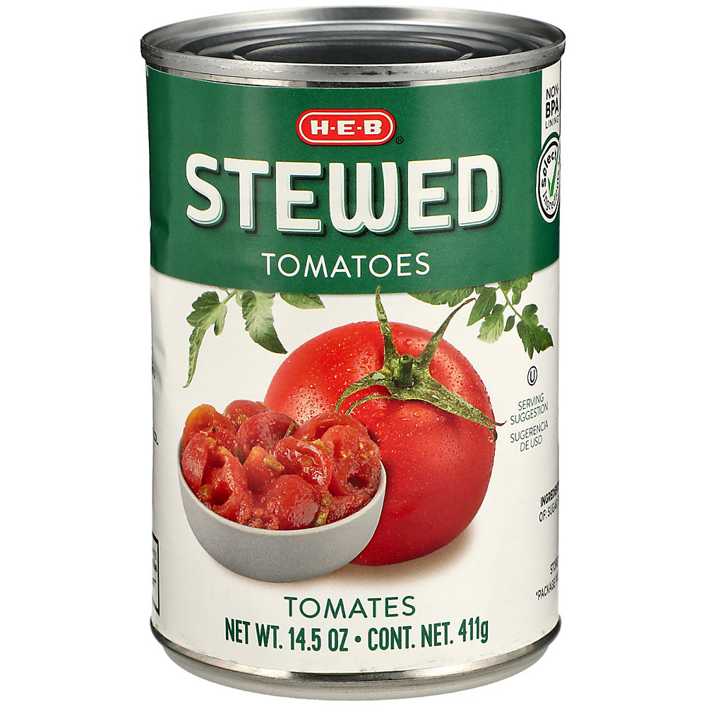 Calories in H-E-B Select Ingredients Stewed Tomatoes, 14.5 oz