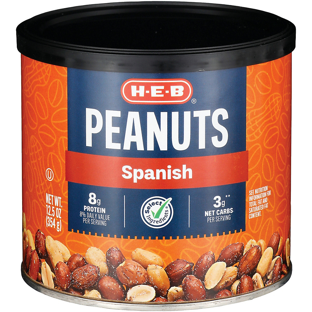 Calories in H-E-B Select Ingredients Spanish Peanuts, 12.5 oz