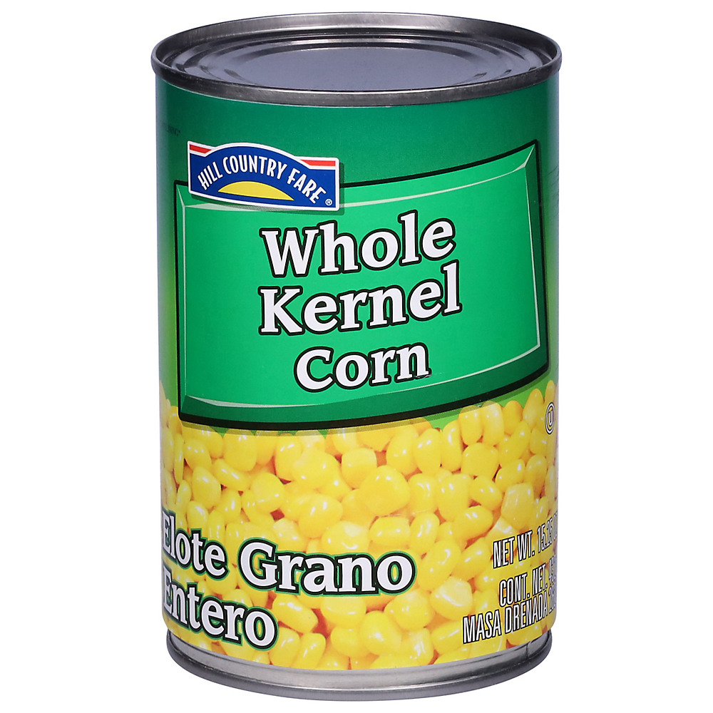 Calories in Hill Country Fare Whole Kernel Corn, 15.25 oz