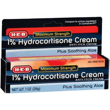 H-E-B Maximum Strength 1% Hydrocortisone Cream With Aloe, 1 oz