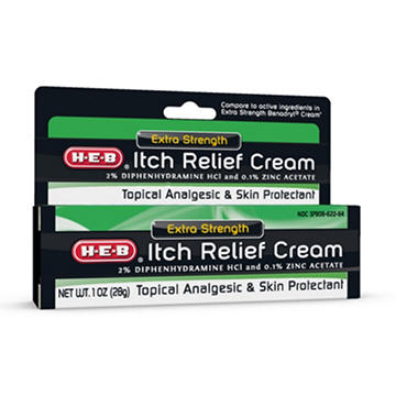 H-E-B Extra Strength Itch Relief Cream - Topical Analgesic & Skin Protectant, 1 oz