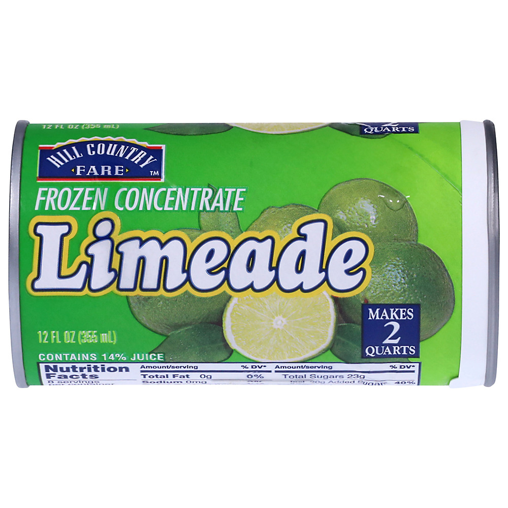 Calories in Hill Country Fare Frozen Limeade, 12 oz