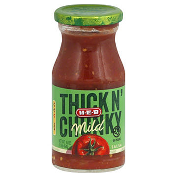 H-E-B Thick N' Chunky Mild Salsa, 16 oz